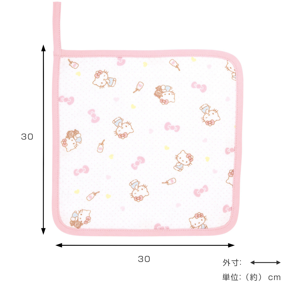 スケーター ベビー ハンドタオル 綿100％ ガーゼ パイル ループ付き