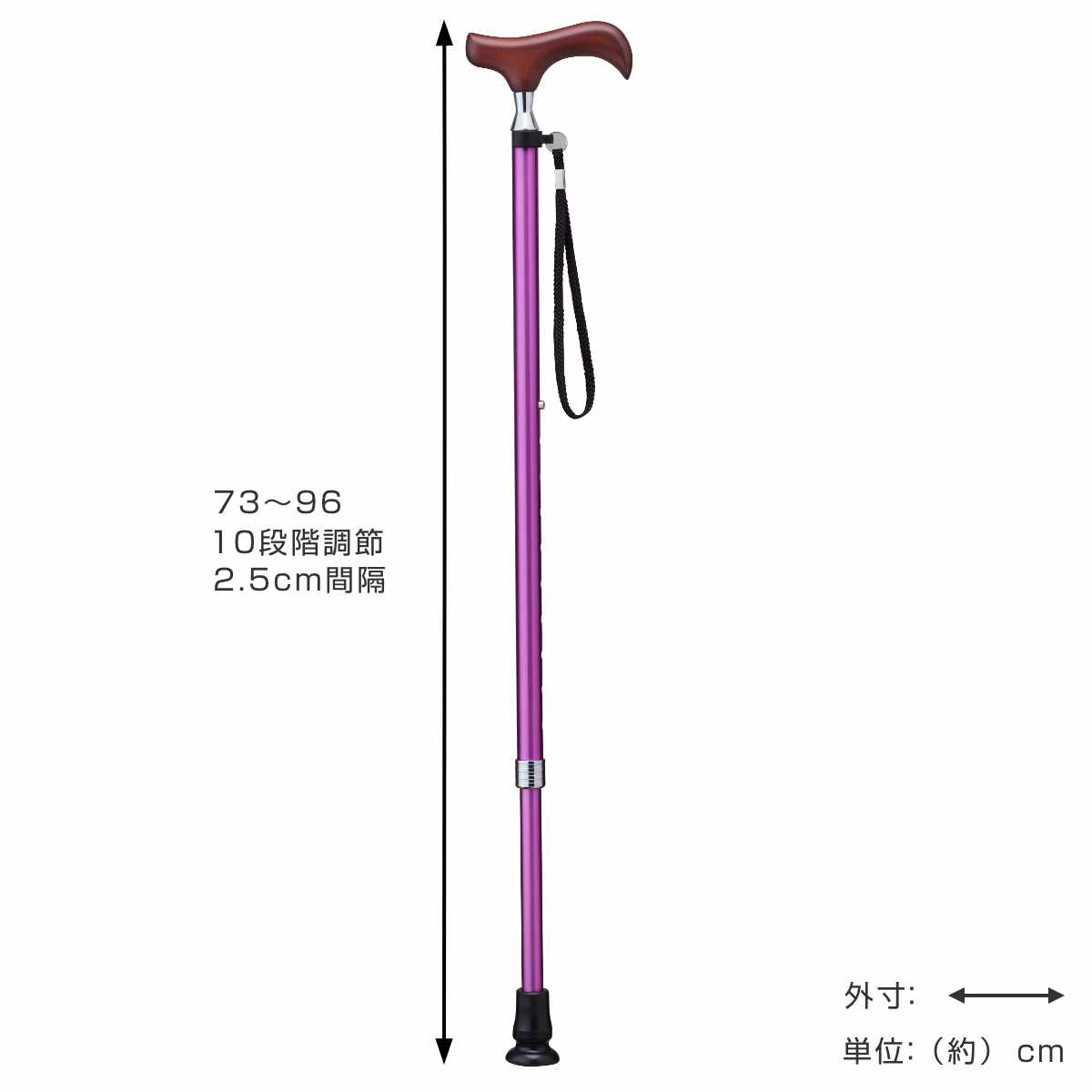 杖 伸縮タイプ 愛杖 Eシリーズ 無地 アルミ スリムネック （ つえ ツエ