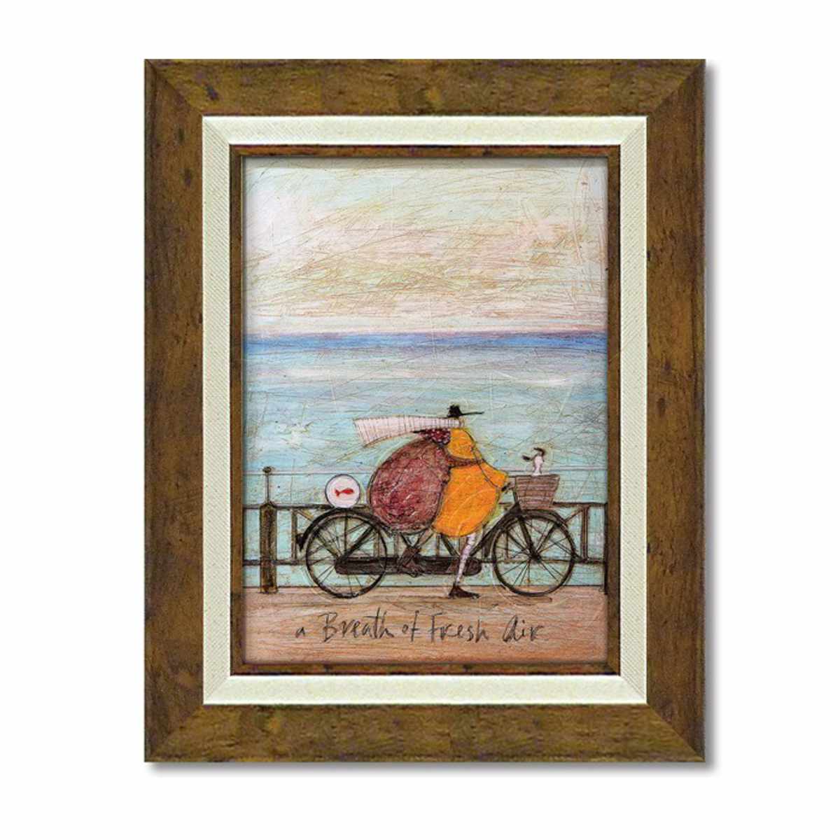 絵画 サムトフト 「いぬタクシー」L ユーパワー Sam Toft サムトフト アートフレーム いぬタクシー L