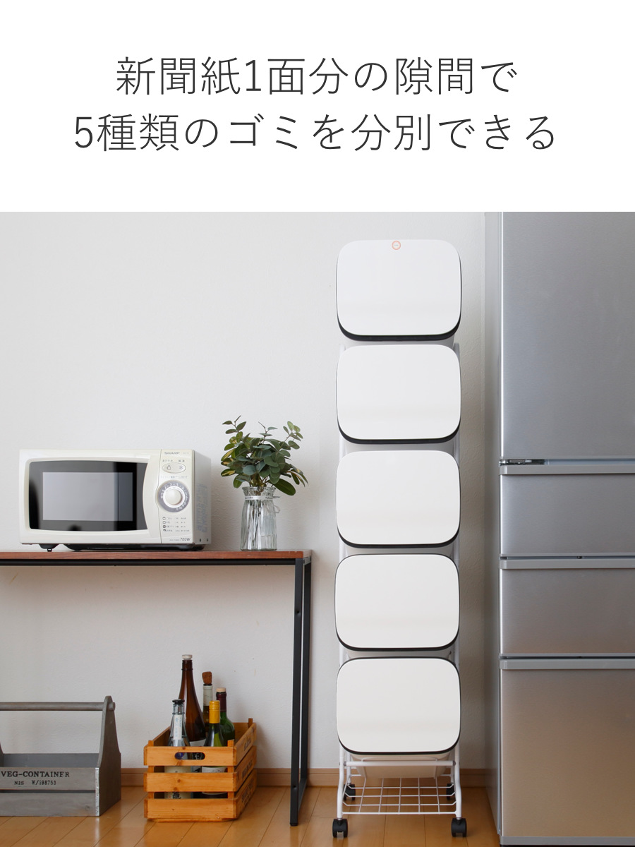 RISU（リス） ゴミ箱 5段 Nスムース スタンドダストボックス （ ごみ箱