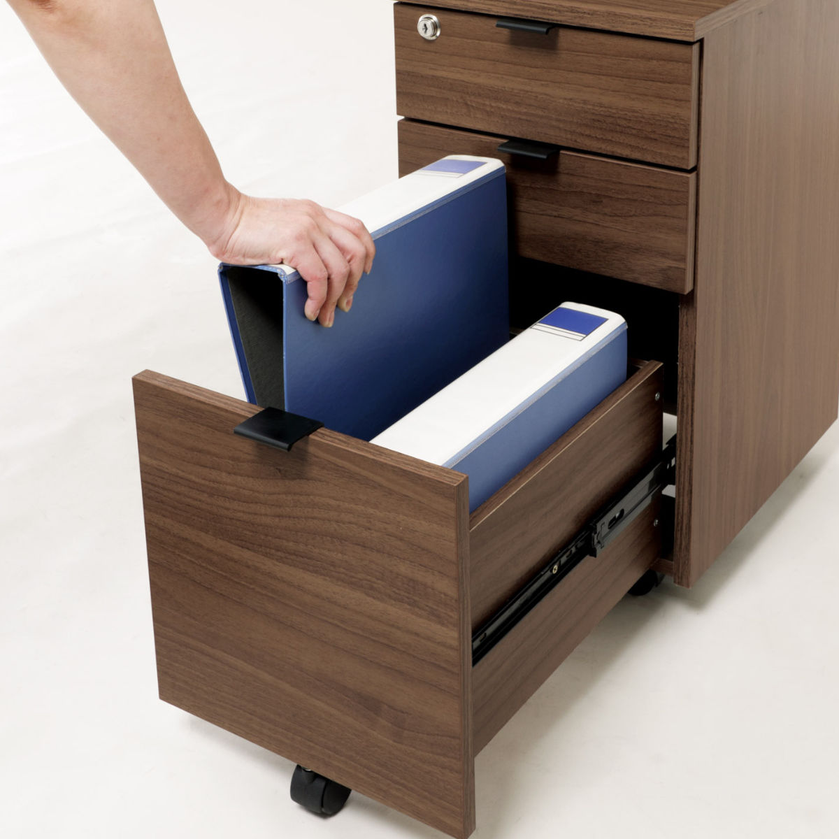 弘益 デスクワゴン 3段 キャスター付 インワゴン （ サイドワゴン A4