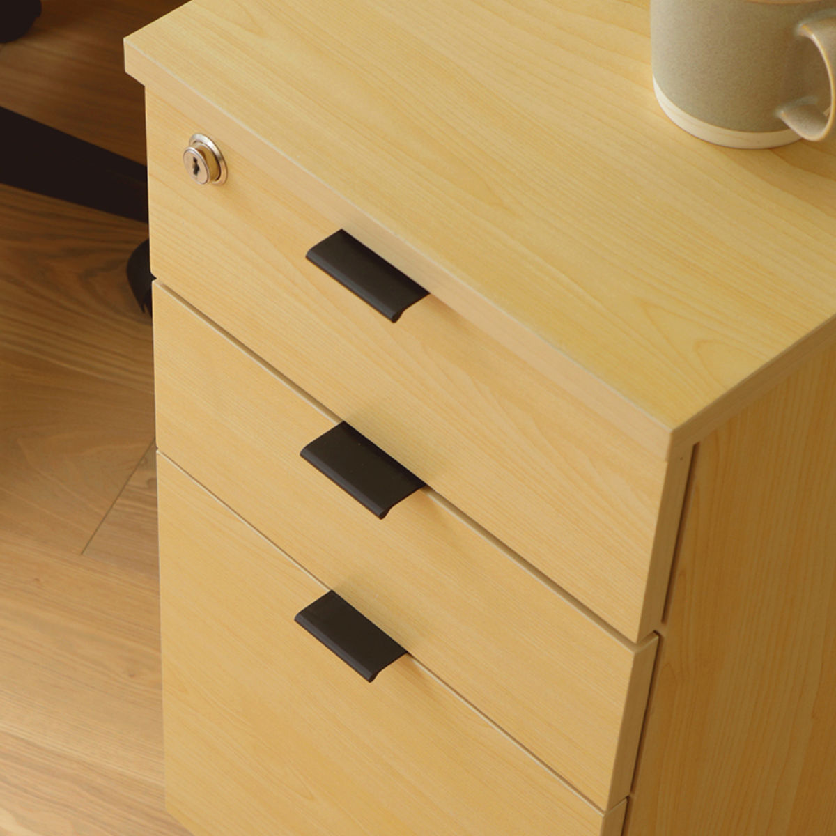 弘益 デスクワゴン 3段 キャスター付 インワゴン （ サイドワゴン A4