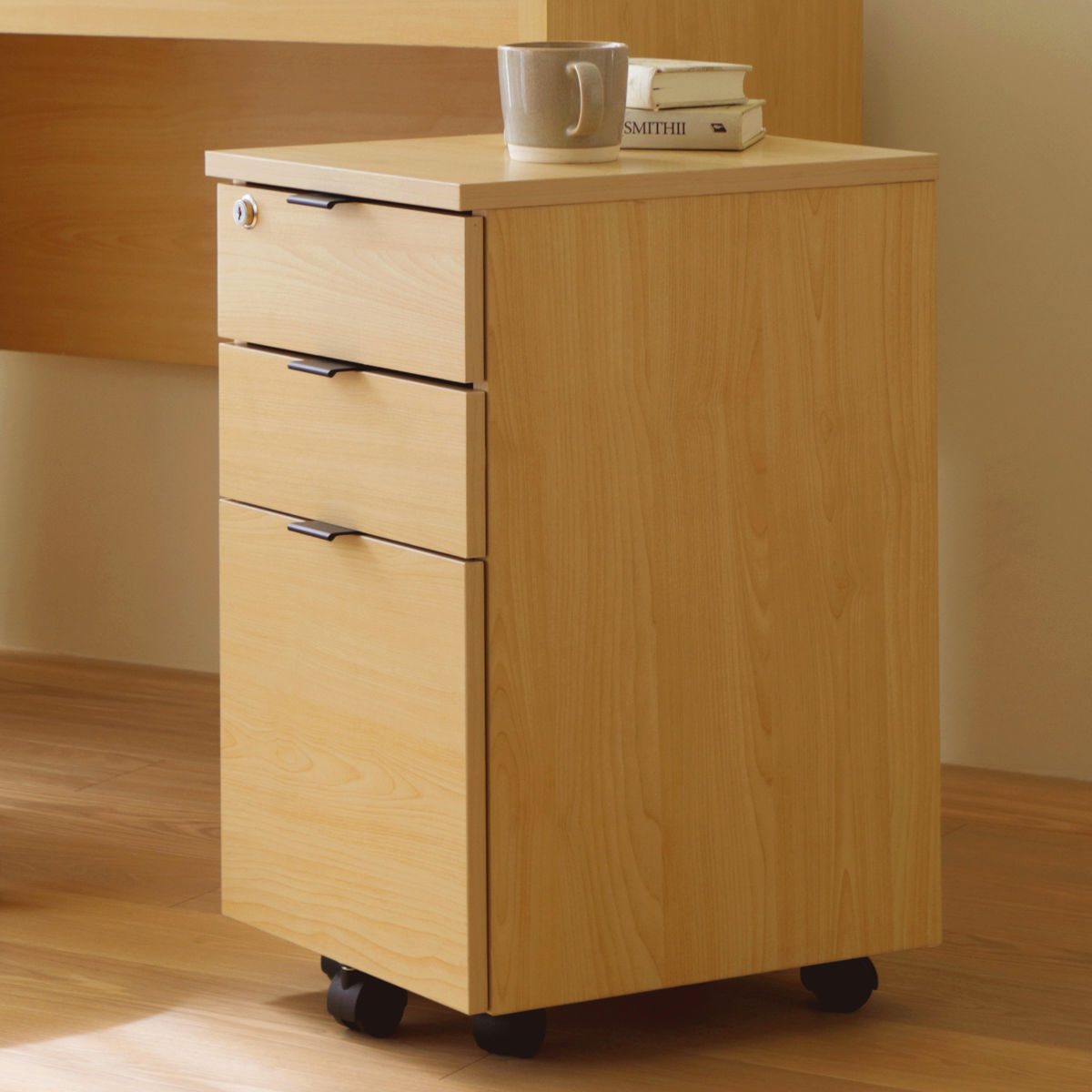 弘益 デスクワゴン 3段 キャスター付 インワゴン （ サイドワゴン A4