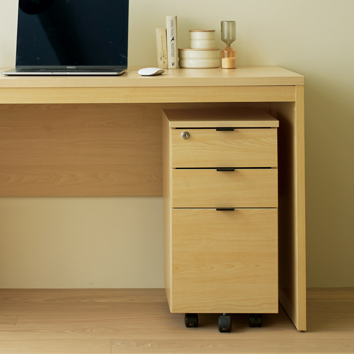 弘益 デスクワゴン 3段 キャスター付 インワゴン （ サイドワゴン A4