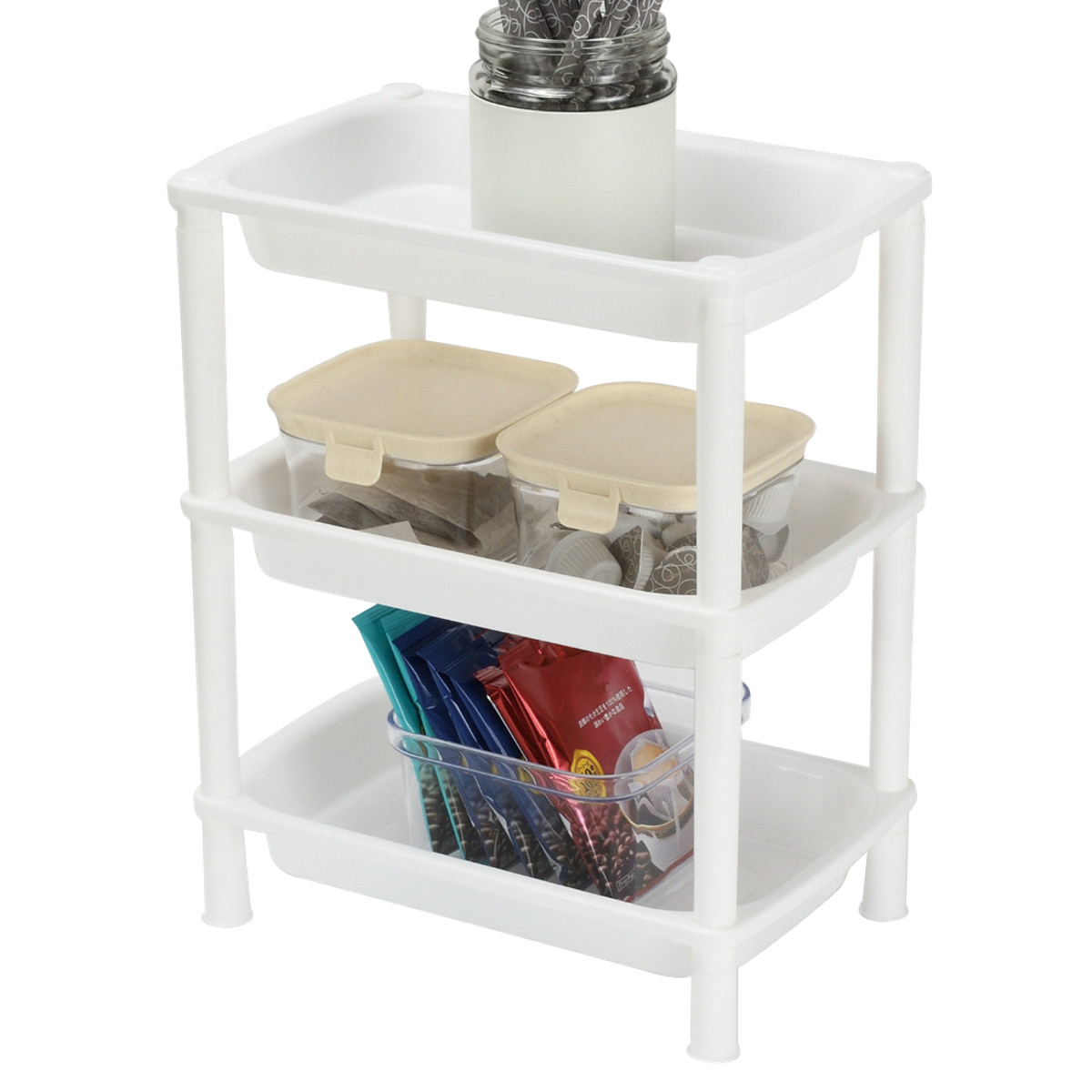 パール金属 キッチンワゴン キッチンスマイル 組み立て式 シェルフ 3段