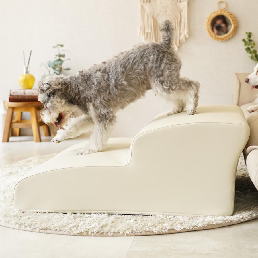 セルタン　ドッグステップワイド　グレー　2段 セルタン ドッグステップ ワイド 2段 小型犬用 階段型ソファ （ ペット