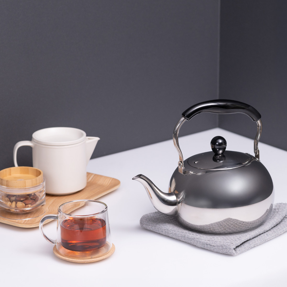 パール金属 ケトル 2.5L IH対応 月のしずく ステンレス製 （ ガス火