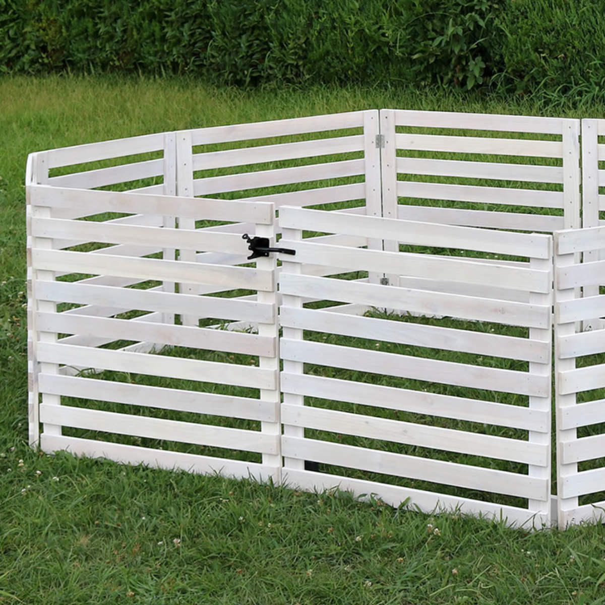 フェンス 折り畳めるウッドフェンス ゲートセット 横ボーダー