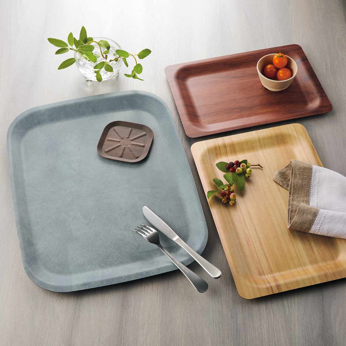 トレー 30cm 長角 NOSトレー ラミネウェア （ 日本製 滑り止め加工 紙