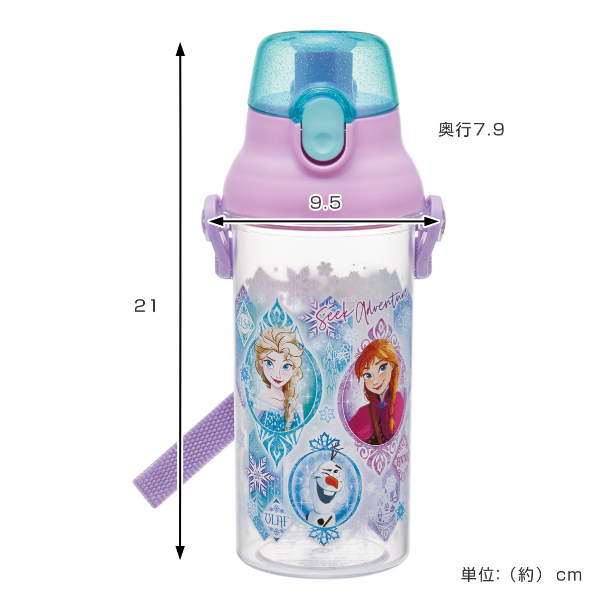 スケーター 水筒 480ml 食洗機対応プラクリアボトル アナと雪の女王25