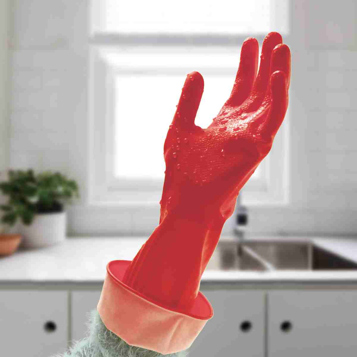 ゴム手袋 水だれを防ぐゴム手袋 Drip stoppy 1双入 掃除用 （ 掃除用 