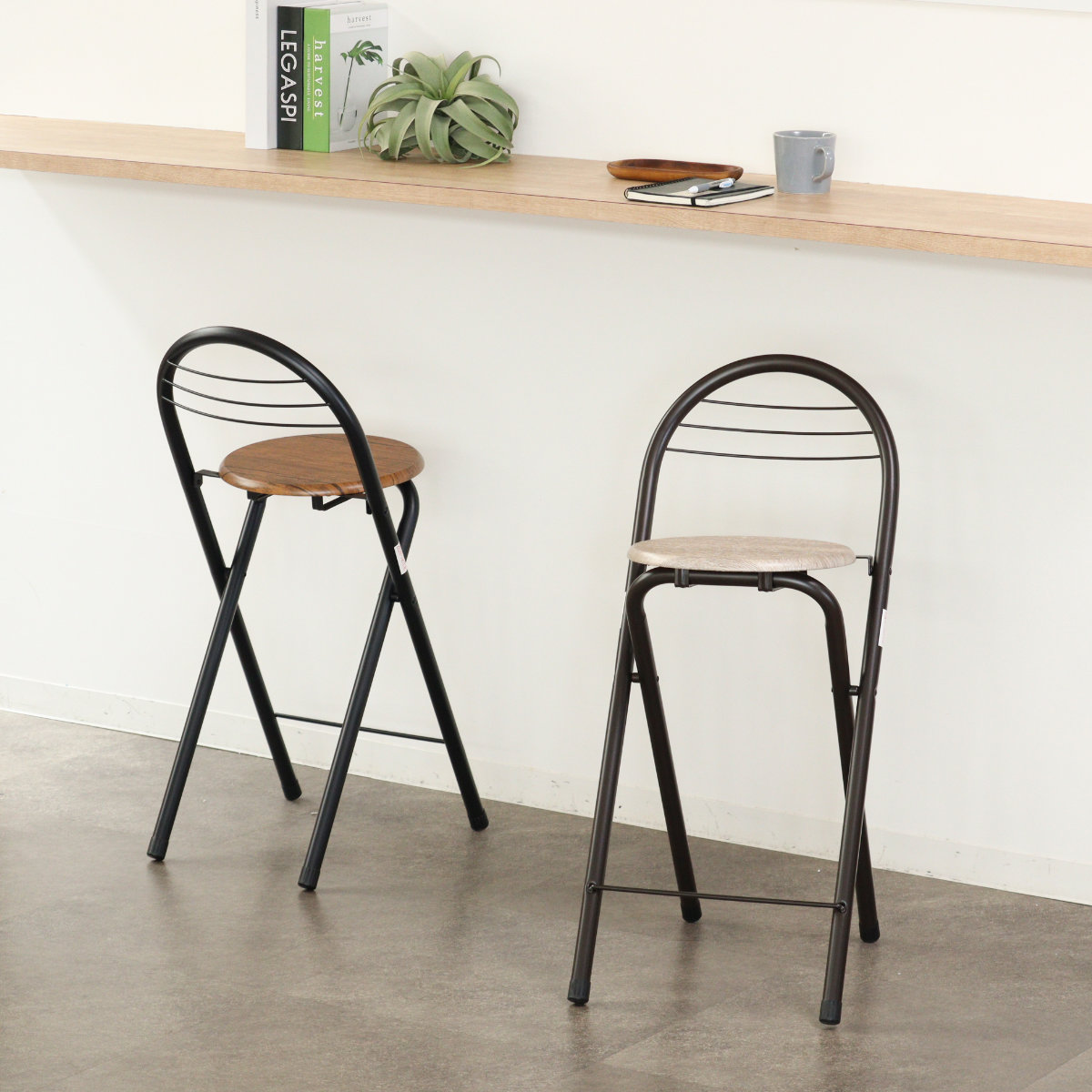 ハイカウンタチェア− カウンターチェア 座面高75cm ハイスツール （ 背もたれなし 木製座面