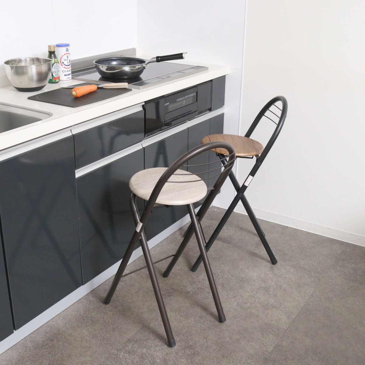 弘益 折りたたみ椅子 座面高58cm 背もたれ付 フォールディング