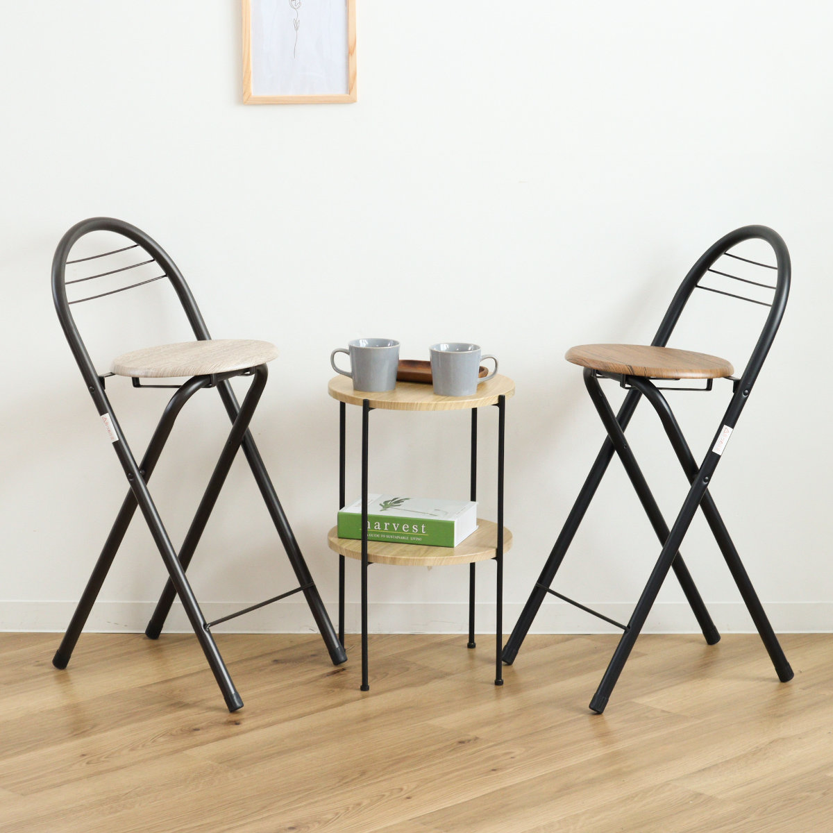 弘益 折りたたみ椅子 座面高58cm 背もたれ付 フォールディング