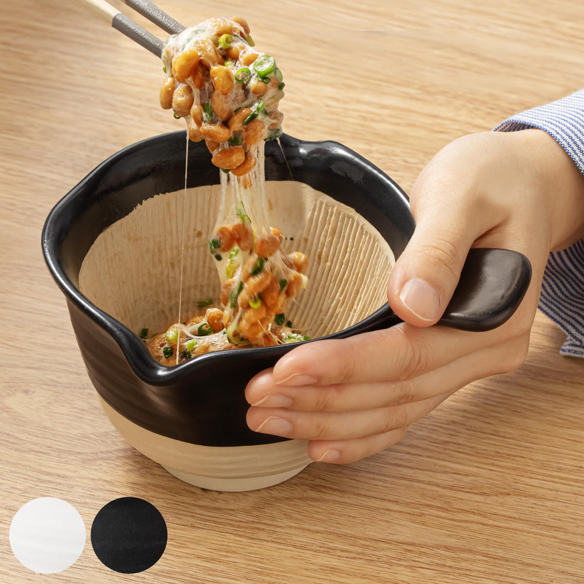 ＆NE ハレとケ 萬古焼 納豆鉢 （ 電子レンジ対応 陶器 日本製 なっとう