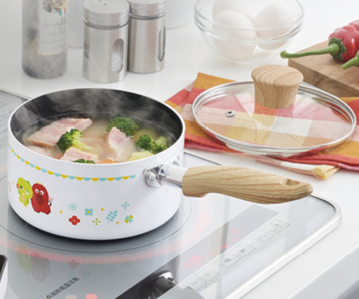 タマハシ 片手鍋 16cm IH対応 ガチャピン・ムック （ ガス火対応