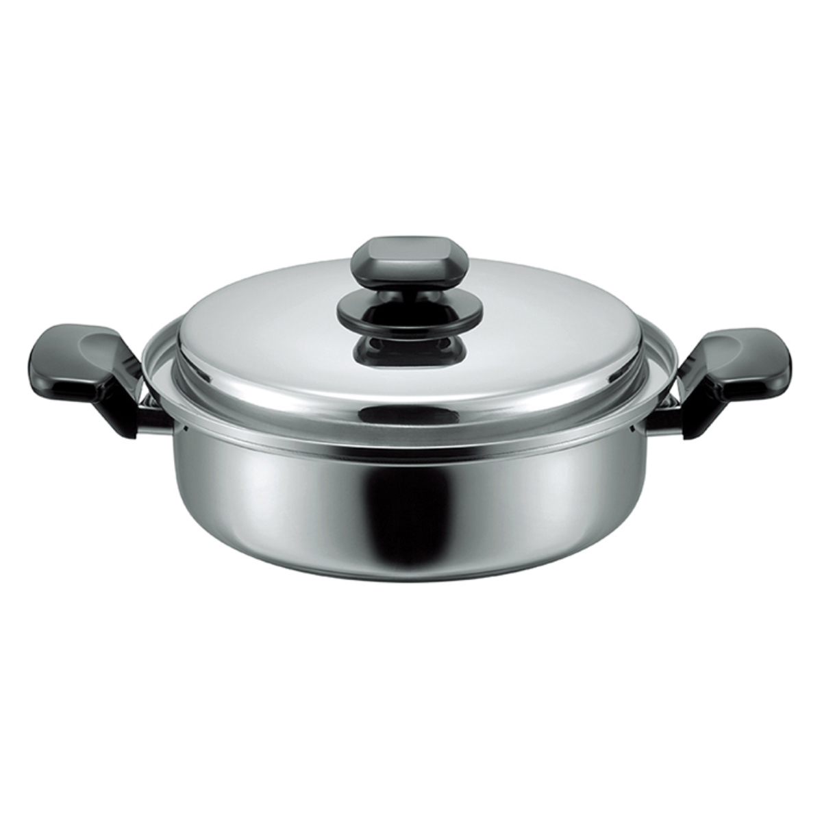 【中央産業】両手鍋　大和鍋　ステンレス製　鍋　未使用品 値下げ】 両手鍋 20cm IH対応 ステンレス製 なべ 味噌汁 蓋付き