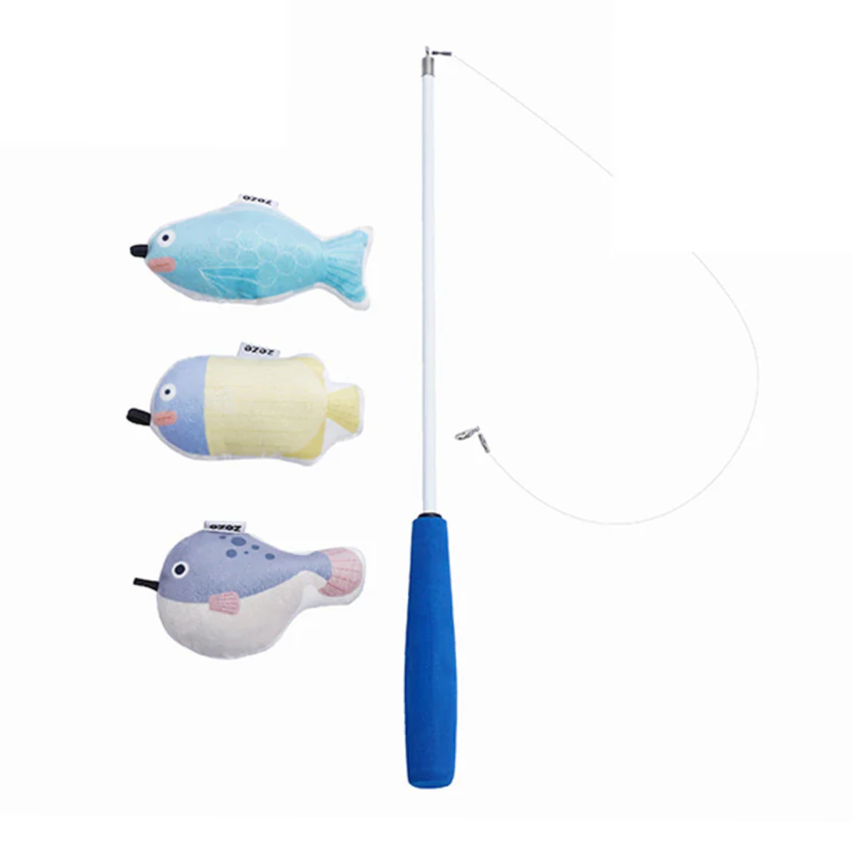 magnet 猫じゃらし 魚 Fishing Retractable Cat PlayingRod ZEZE