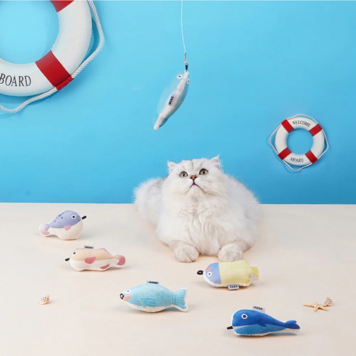 magnet 猫じゃらし 魚 Fishing Retractable Cat PlayingRod ZEZE