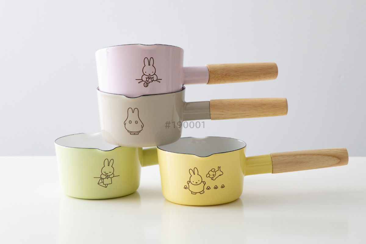 富士ホーロー ミルクパン 12cm ガス火専用 MIFFY PASTEL Honey Ware