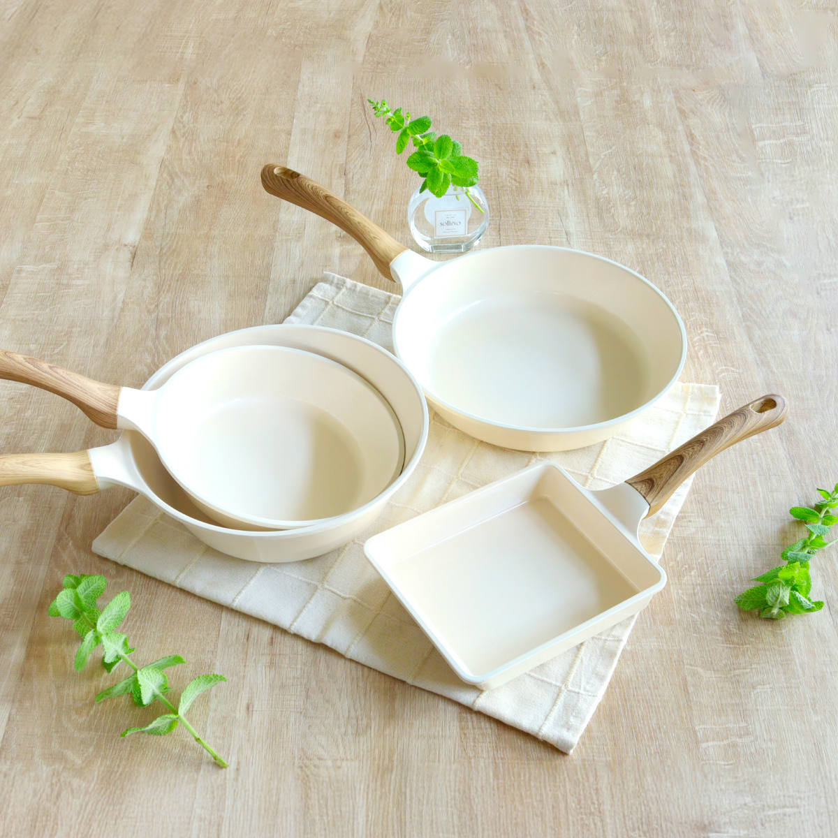 フライパン 26cm IH対応 HANAKO セラミック製 ウォックパン （ ガス火