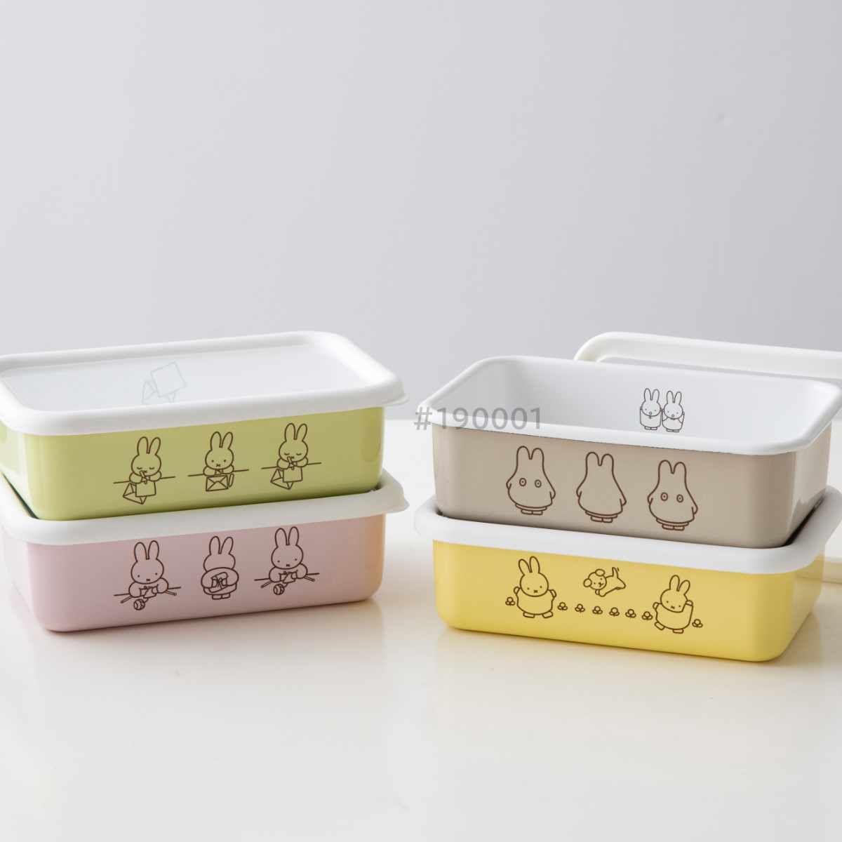 富士ホーロー 保存容器 浅型 角容器 Mサイズ 760ml ミッフィー