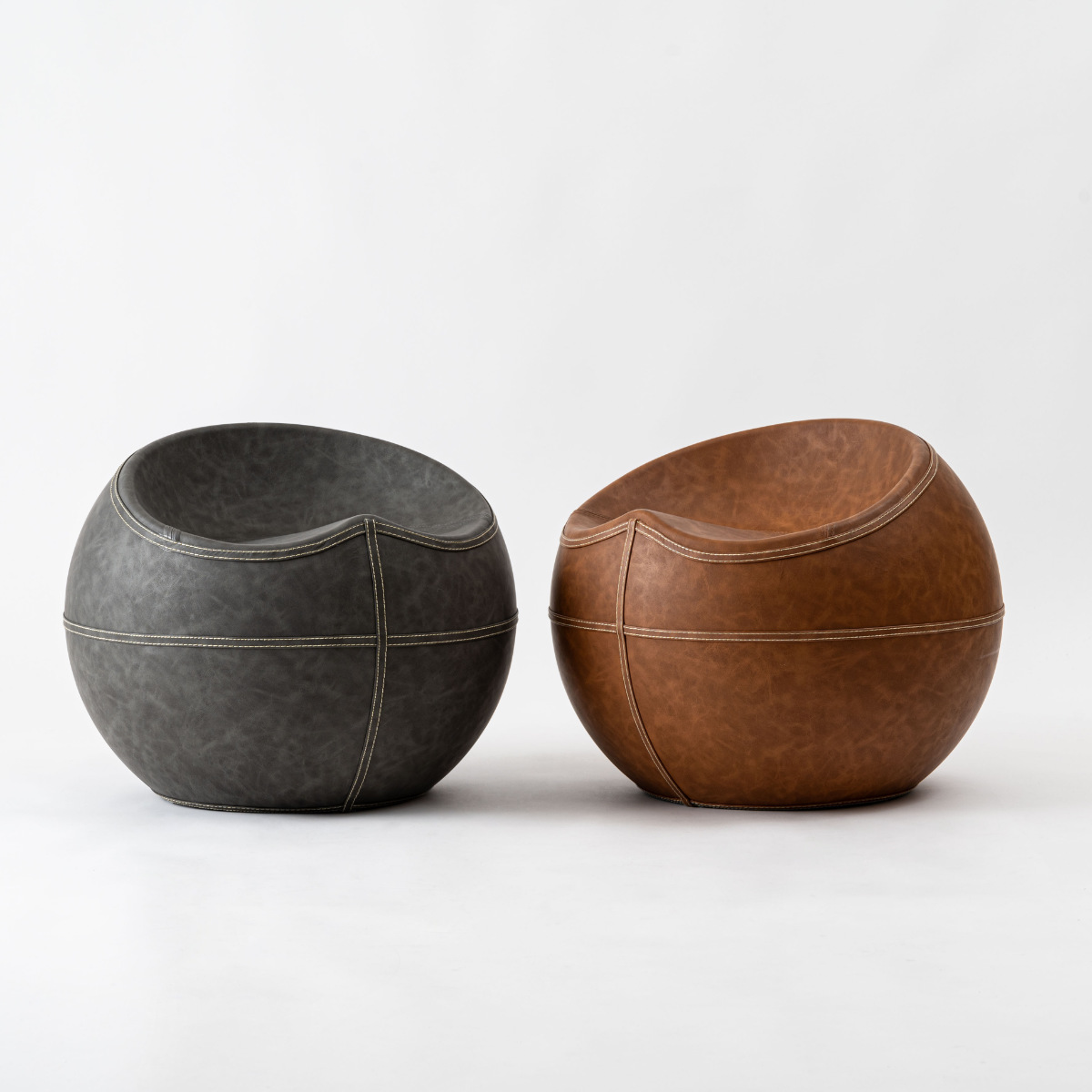 東谷 スツール 座面高35cm 円型 ソフトレザー （ レザー調 丸 椅子