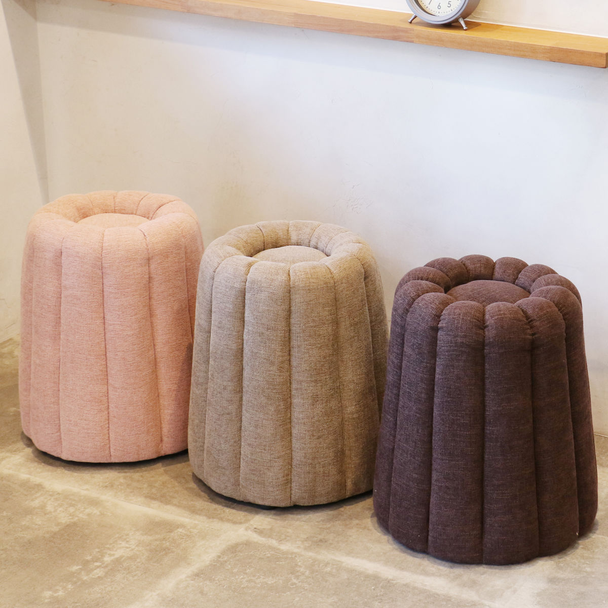 スツール カヌレ 高さ40.5cm Canele Stool （ 椅子 オットマン