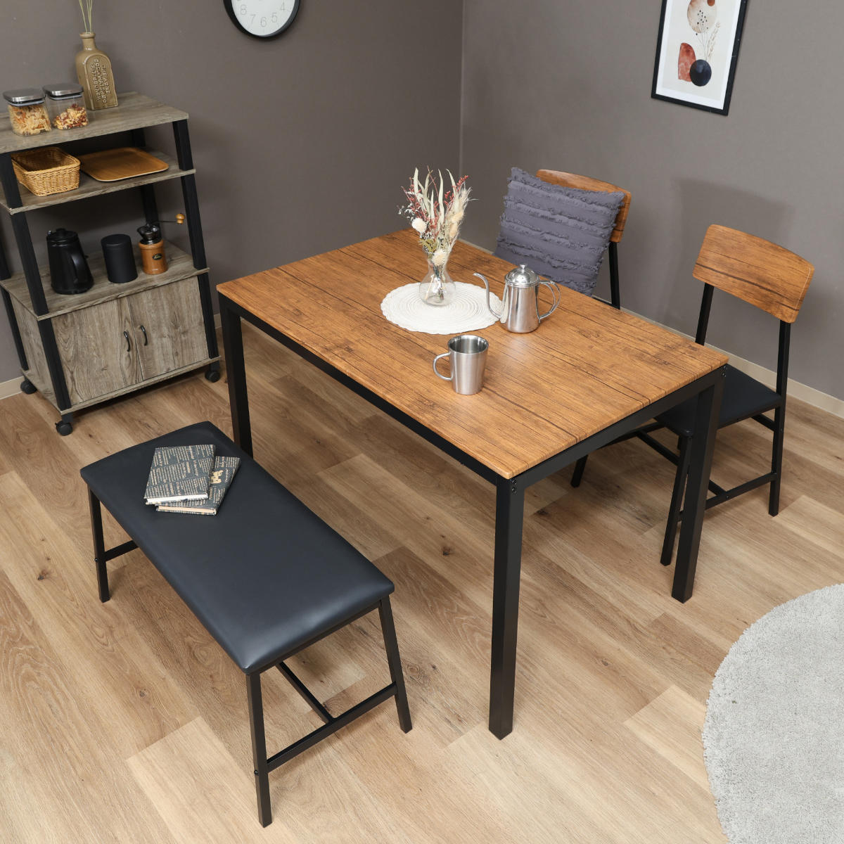 不二貿易（Fuji Boeki） ダイニングテーブルセット 4人掛け 4点セット