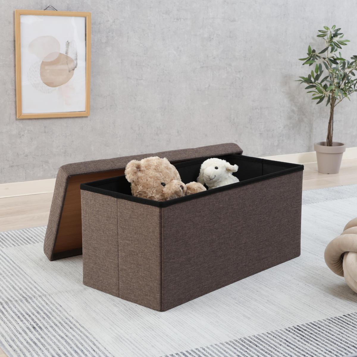 不二貿易（Fuji Boeki） 収納スツール ベンチタイプ テーブルにもなる