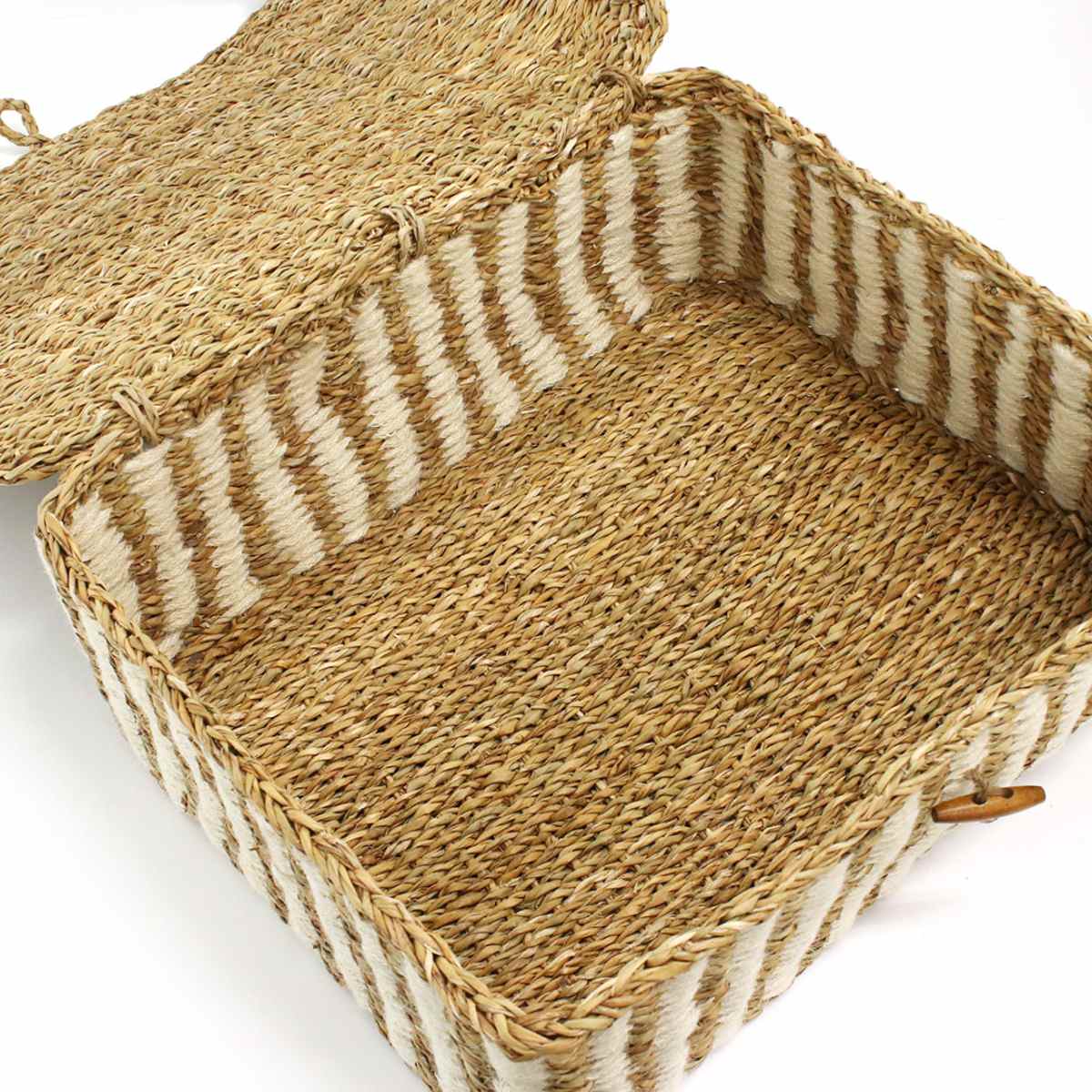 かご レクタングル ふた付き ストレージ M L 2個組 （ バスケット カゴ