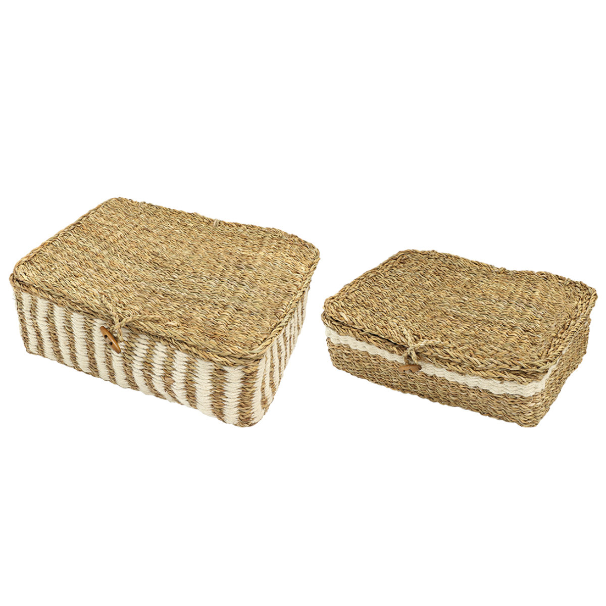 かご レクタングル ふた付き ストレージ M L 2個組 （ バスケット カゴ