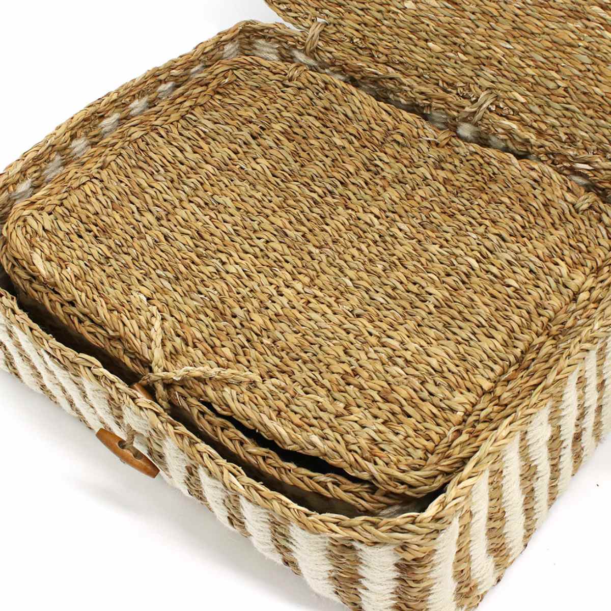 かご レクタングル ふた付き ストレージ M L 2個組 （ バスケット カゴ