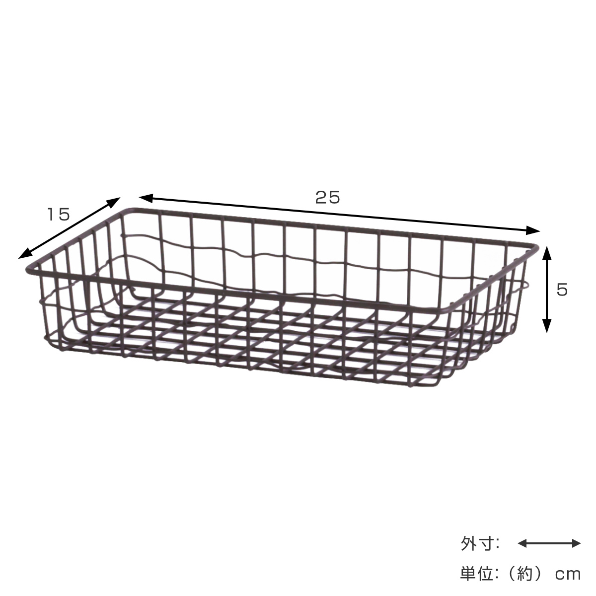 HABITER（アビテ） かご スウェル トレー L 小物入れ 幅25×奥行15×高さ