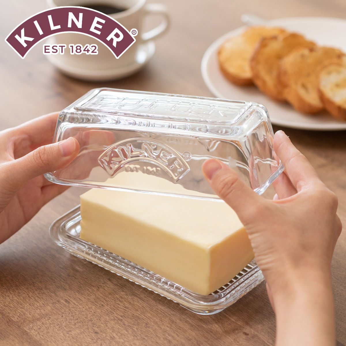 KILNER（キルナー） バターケース ガラス製 Glass Butter Dish And Lid