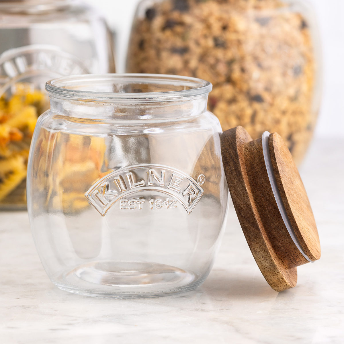 KILNER（キルナー） 保存瓶 木蓋 850ml Universal Jar Acacia Wooden