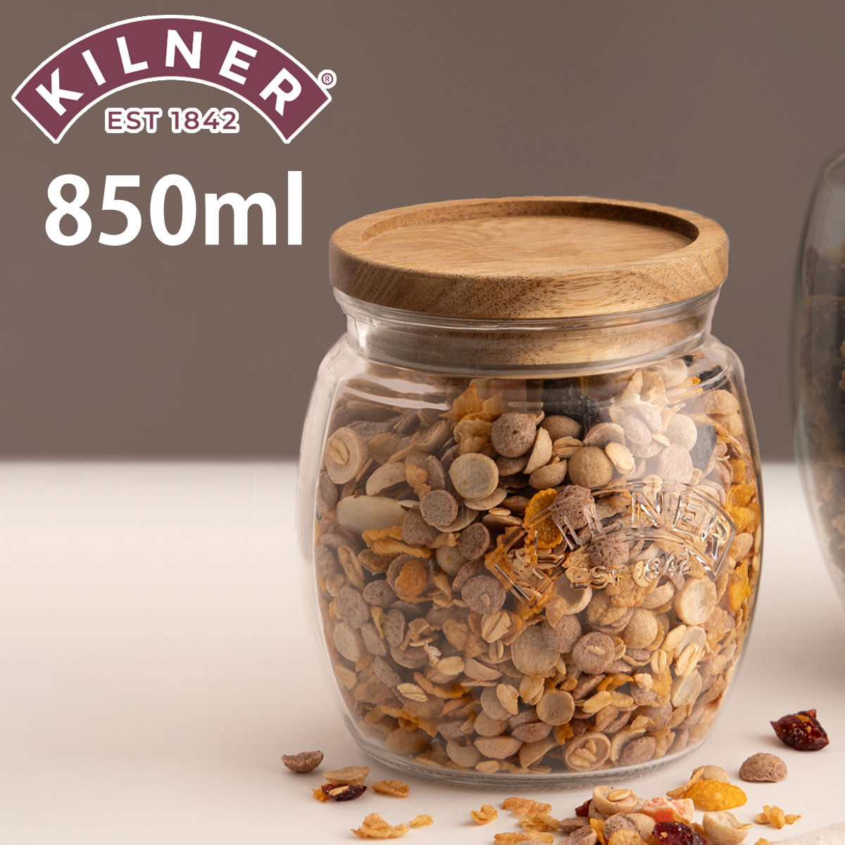 KILNER（キルナー） 保存瓶 木蓋 850ml Universal Jar Acacia Wooden