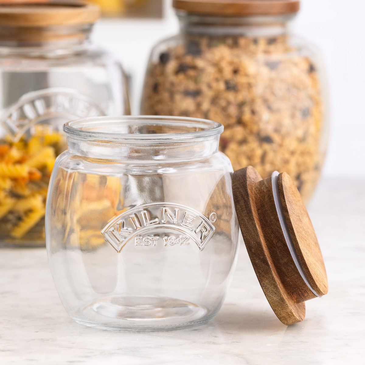 KILNER（キルナー） 保存瓶 木蓋 850ml Universal Jar Acacia Wooden