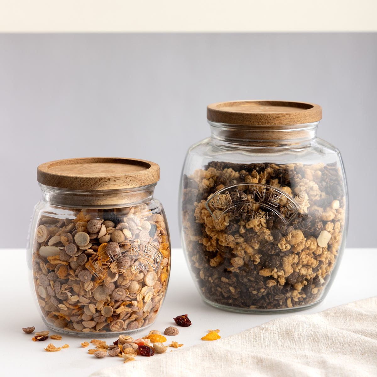 KILNER（キルナー） 保存瓶 木蓋 850ml Universal Jar Acacia Wooden