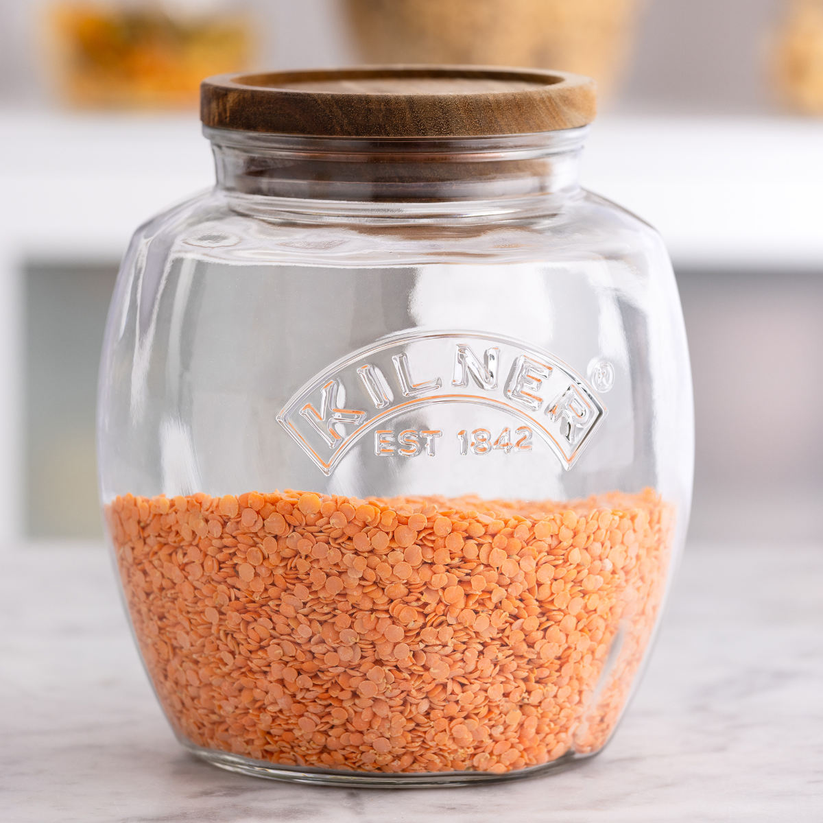 KILNER（キルナー） 保存瓶 木蓋 2L Universal Jar Acacia Wooden Lid