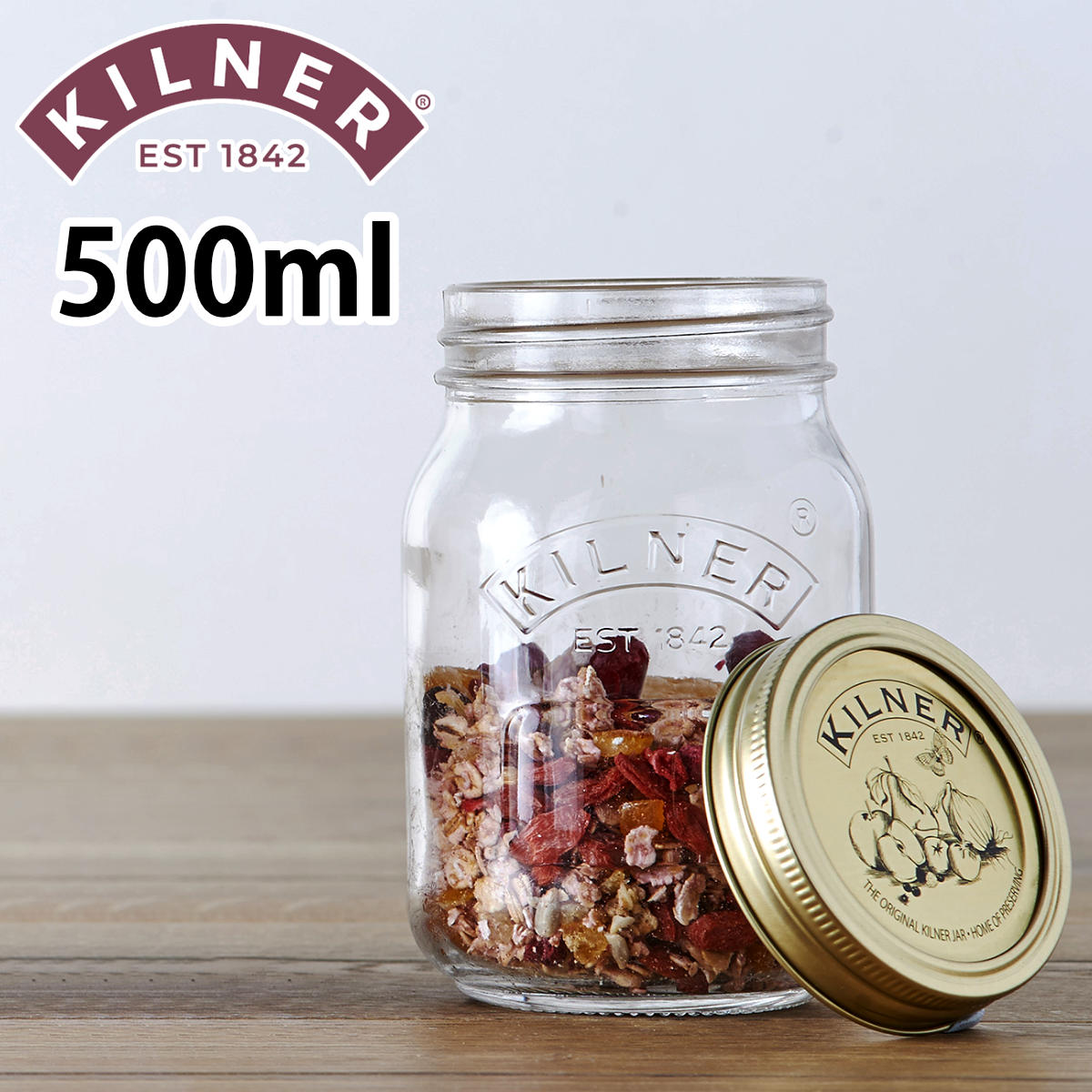 �ۑ��r KILNER 500ml Preserve Jar �i �L���i�[ �K���X�r �K���X�K���X�r �K���X ���� �H��@�Ή� ��d�t�^�� �ۑ� �H�i �j