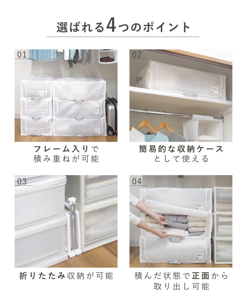 収納ボックス 布 衣類収納 フレーム付き ワク...の詳細画像3