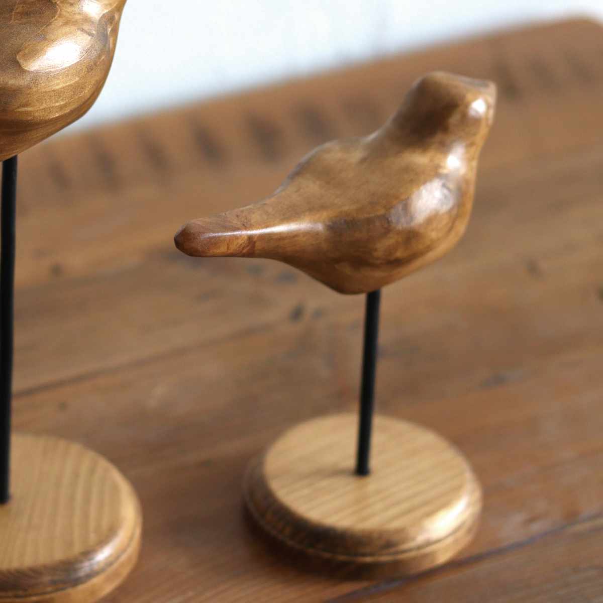 Creer ナインマーケ パイン バードスタンド S 天然木 （ 置き物