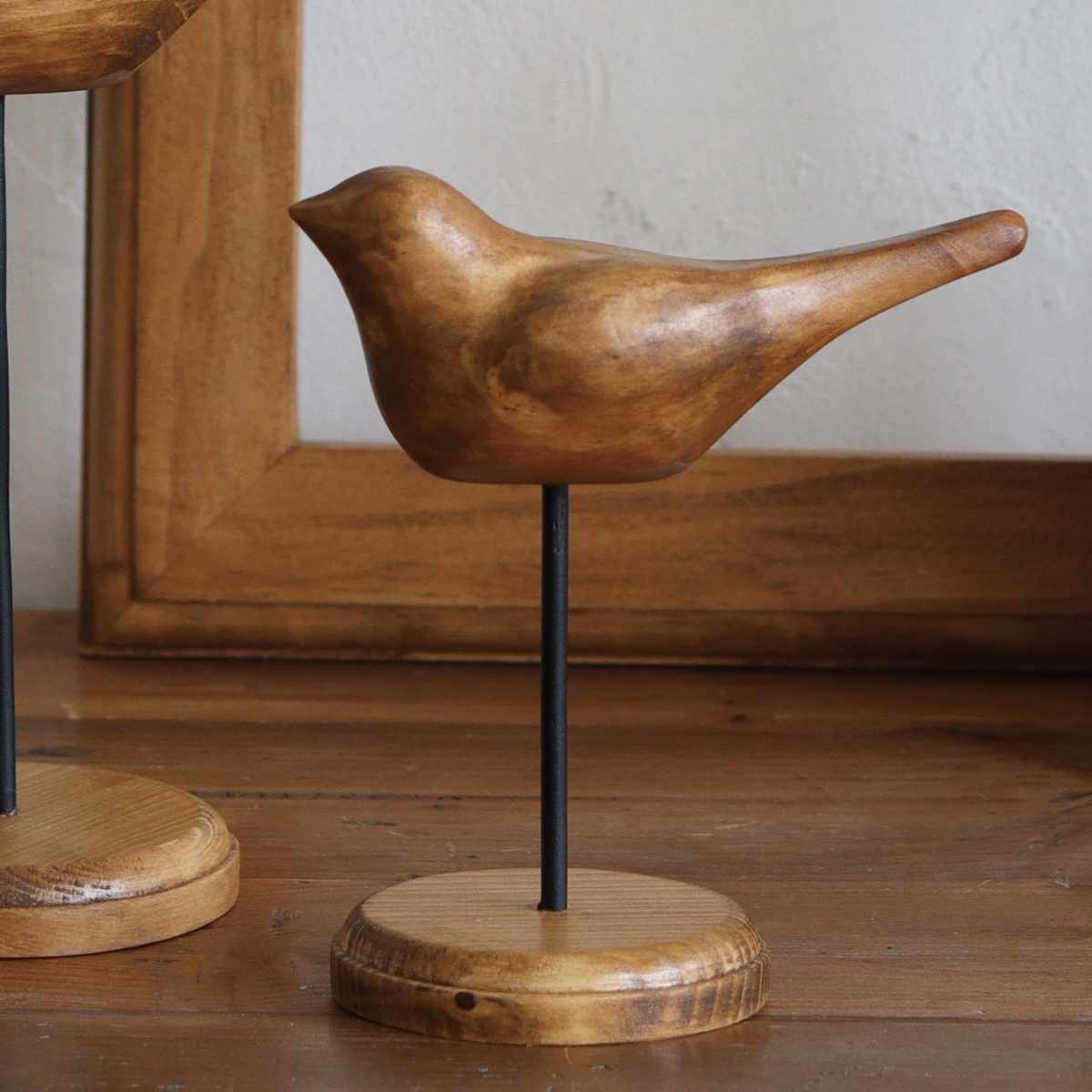 Creer ナインマーケ パイン バードスタンド S 天然木 （ 置き物