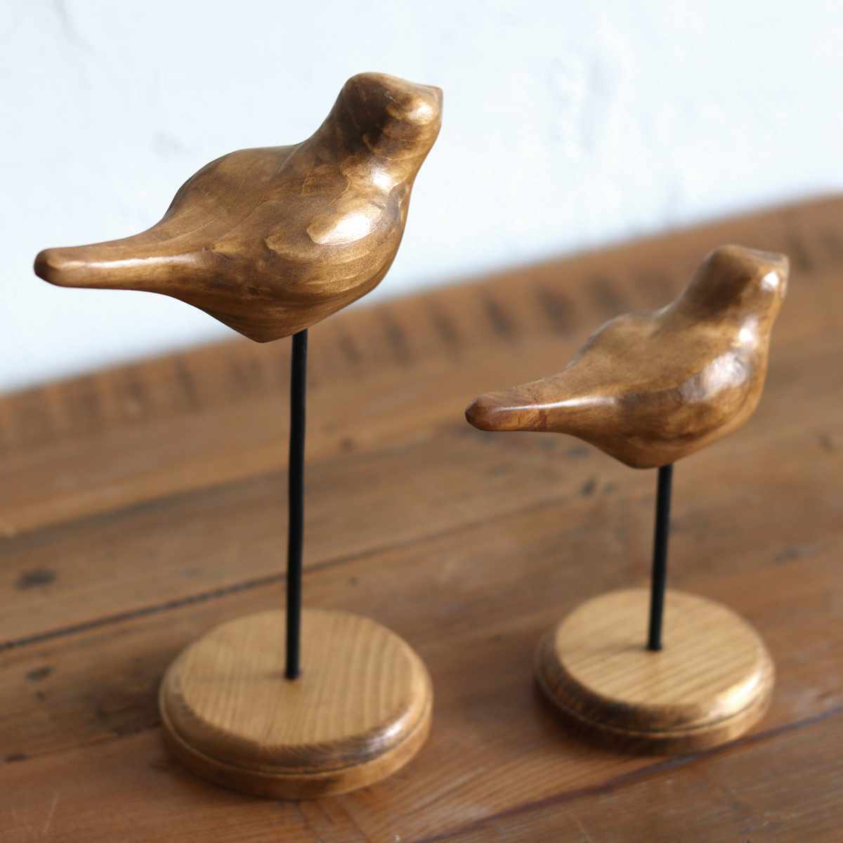 Creer ナインマーケ パイン バードスタンド S 天然木 （ 置き物