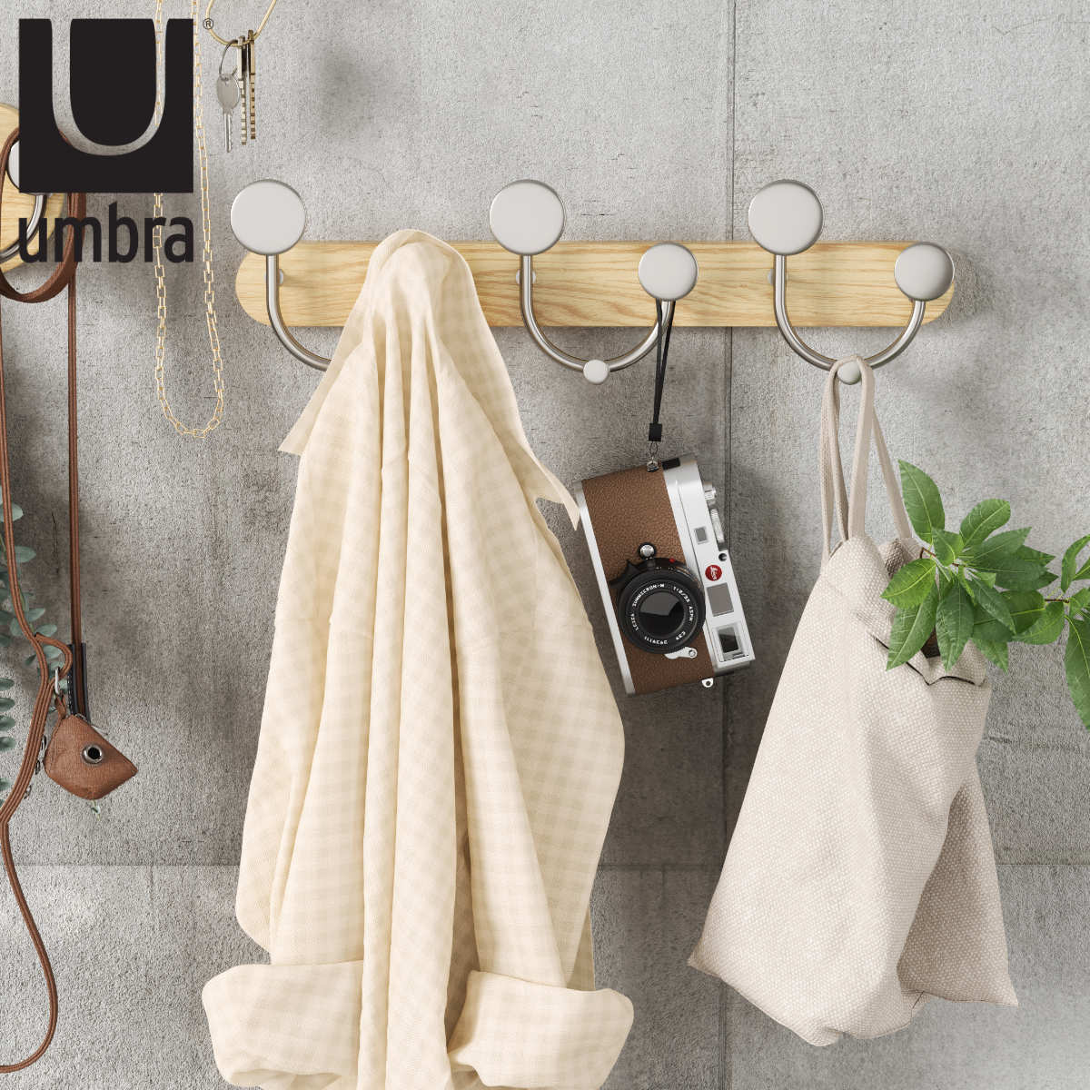 Umbra（アンブラ） フック 壁 メロディ 9個 幅43×奥行8×高さ13cm