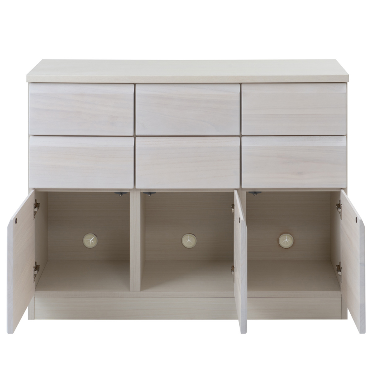 桐 キャビネット 幅107.5cm 引出しタイプ 日本製 完成品 （ 棚 ラック 