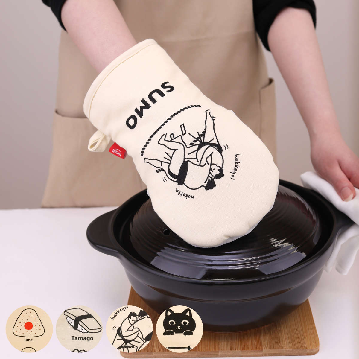 ミトン キャンバスミトン 鍋つかみ パンダ （ キッチンミトン キッチン