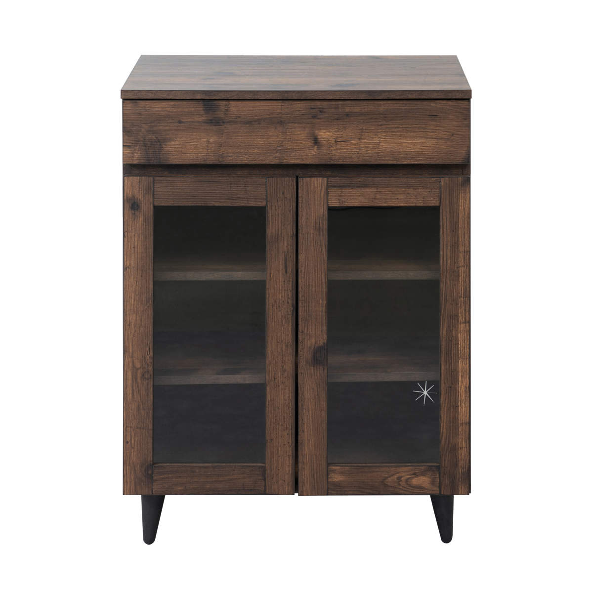 キッチンカウンター 幅60cm ガラス扉 ミニカップボード Arizona