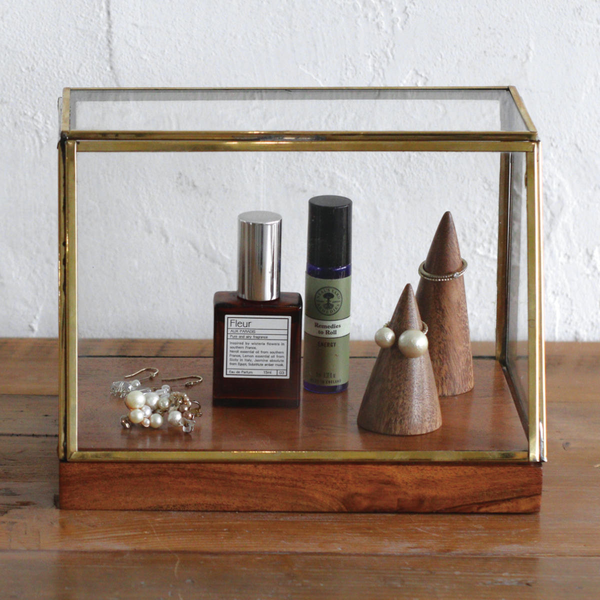 Creer ショーケース アルテン ブラスショーケース L 天然木 アイアン